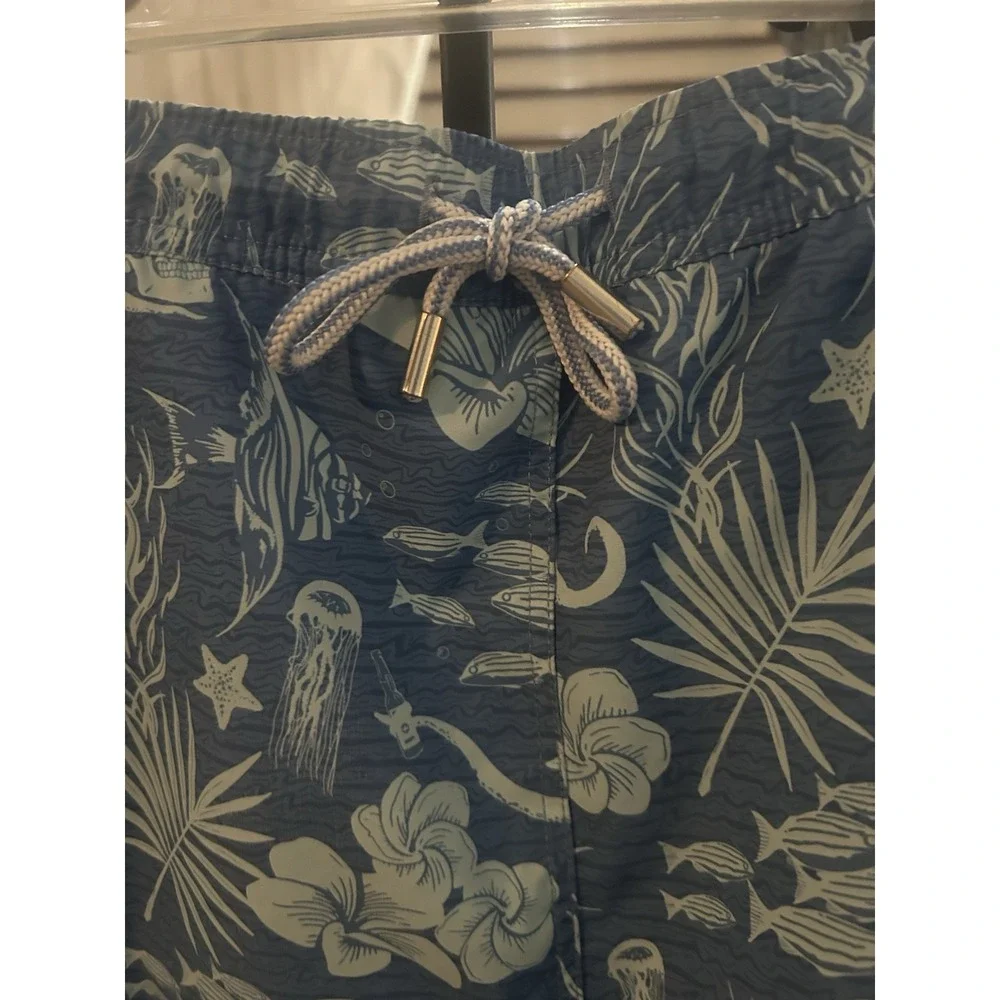 Men's Size 2XL Peter Millar Swimsuit Trunks Blue Seaside Collection 